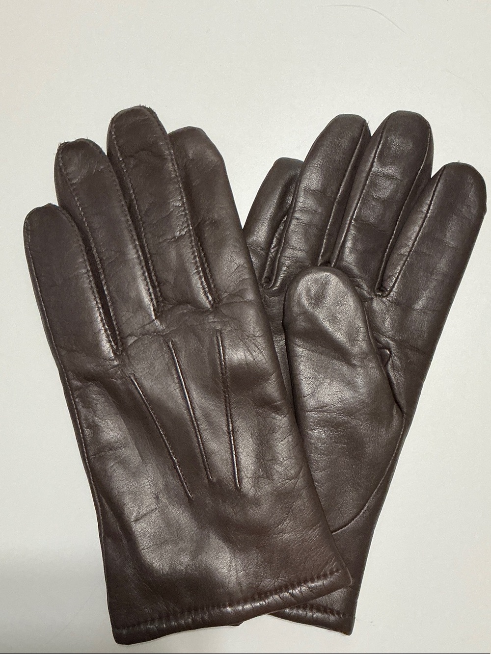 Men's Vintage Fownes Dark Brown Leather Gloves — Classic Dress Style